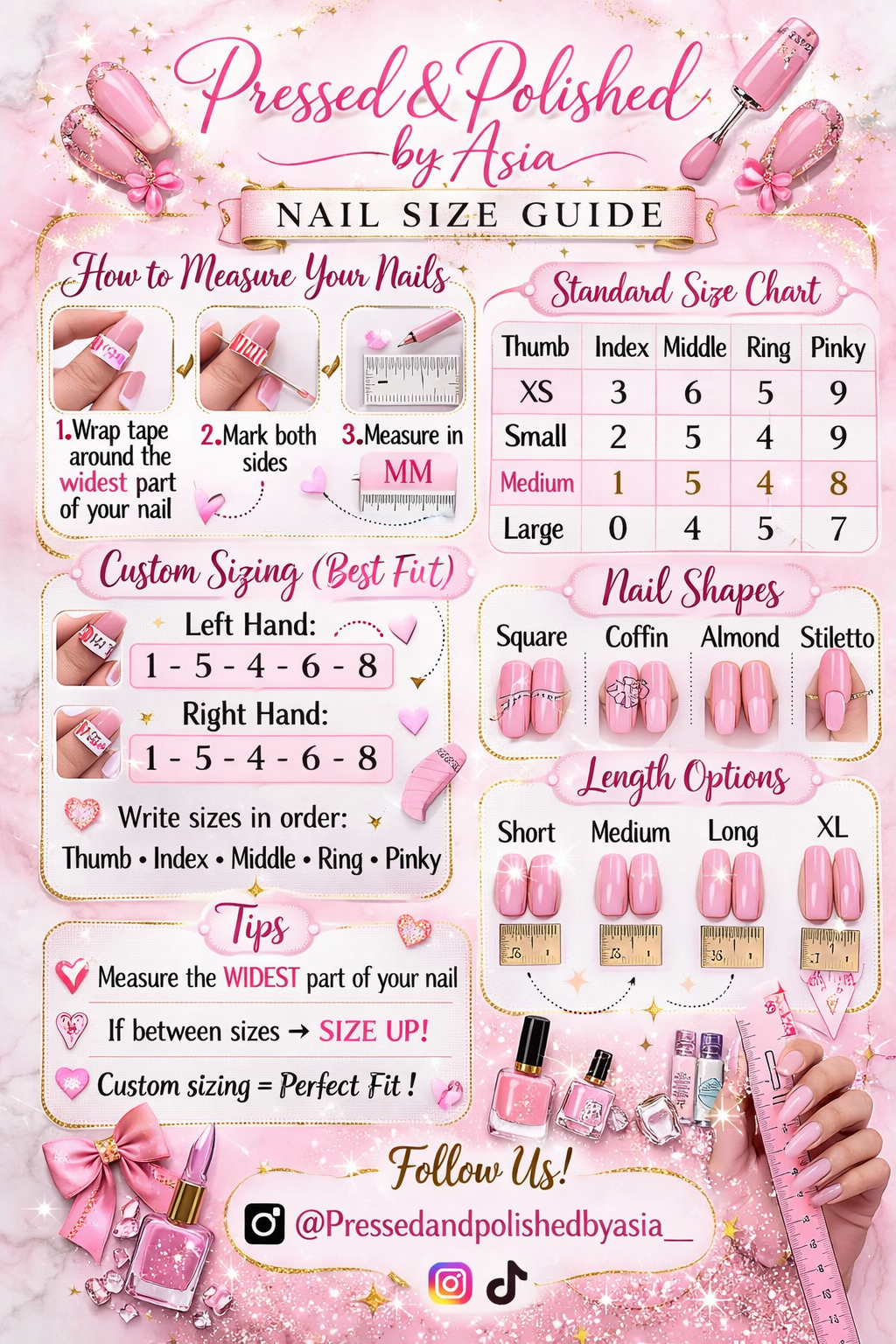 Handmade Luxury Press-On Nail Set | Reusable Custom Nails (Copy)